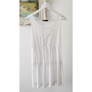 F21 white lace boho mini dress